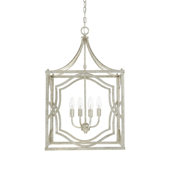 Blakely 4-light Antique Silver Foyer Fixture - Antique Silver