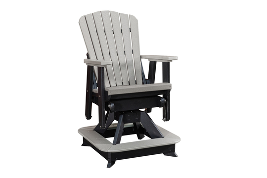 Dutchcrafters Fan Back Balcony Adirondack Swivel Glider Poly Patio Chair With Footrest - Choose Your Colors Amish Made in Usa