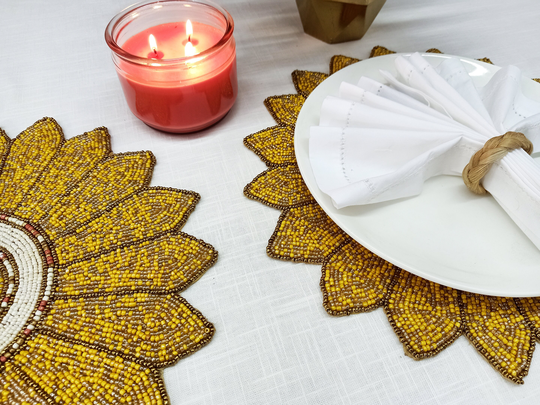 Sunflower Beaded Table Placemats