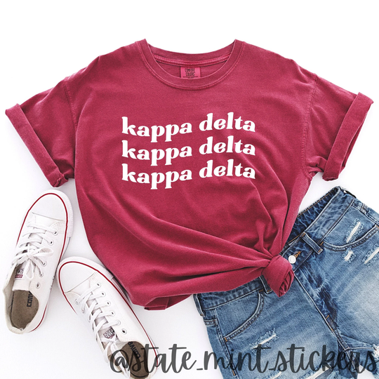 Kappa Delta Shirt | Comfort Colors Short Sleeve Tee T-Shirt Sorority Big Little, Bid Day,, Alumna, Tshirt, Custom Colors