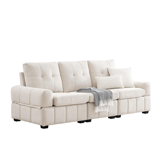 Tufted living room sofa with storage space, High Back Height