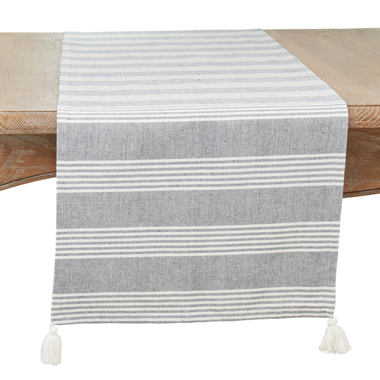 Stripe Design Tassel Table Runner - 16"x72"