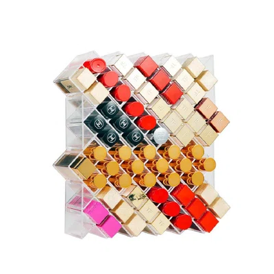Kasima Lipstick Holder 64 Spaces Acrylic Stackable Fish Shape