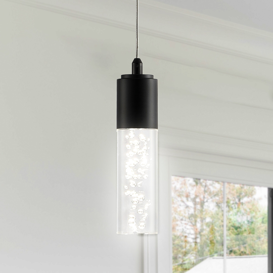 Cristal 1-Light Bubble Acrylic/Iron Modern Minimalist Integrated LED Pendant, by JONATHAN Y - 1 Light