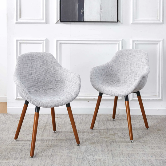 Ergonomic Accent Chair, Living Room Upholstered Side Chair, Set of 2