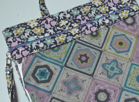Dollbirdies Original Large Vinyl Front Project Bag, Cross Stitch Embroidery Needle Arts Hand Piecing Bag