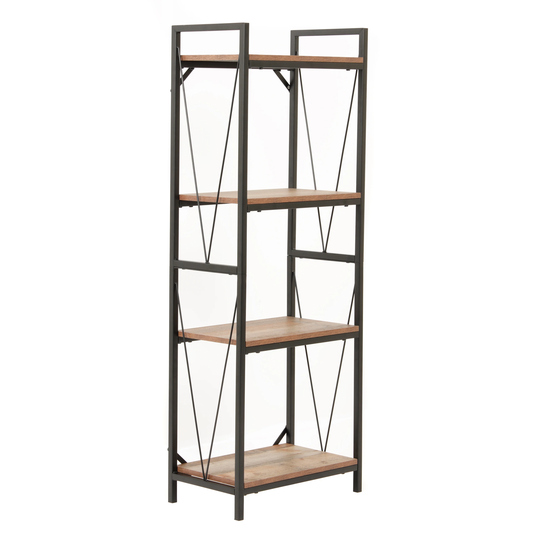 OS Home and Office Mountain Ridge Model Four Shelf Bookcase with Rustic Reclaimed Barnwood Laminate