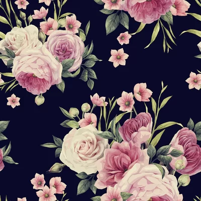 Hardman Vintage Watercolor Roses 10' L x 24" W Peel and Stick Wallpaper Roll