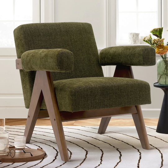 Mid Century Modern Fabric Accent Chair