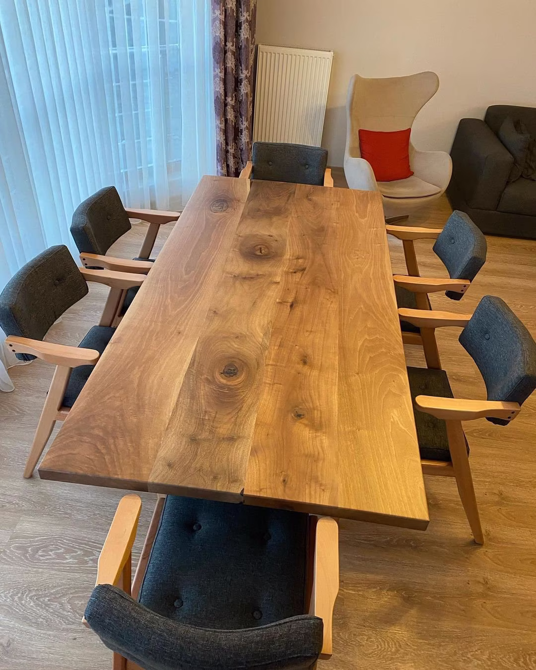 Solid Wood Dining Table, Natural Wooden/Office Farmhouse Kitchen Dine Room