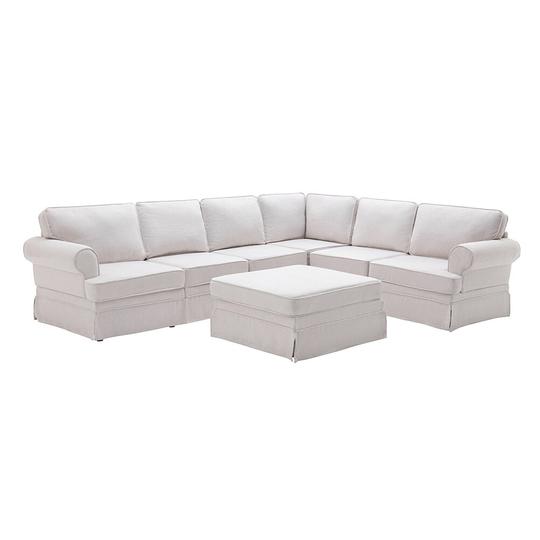 Fabric Upholstered Sectional Sofa Collection, with Removable Ottoman