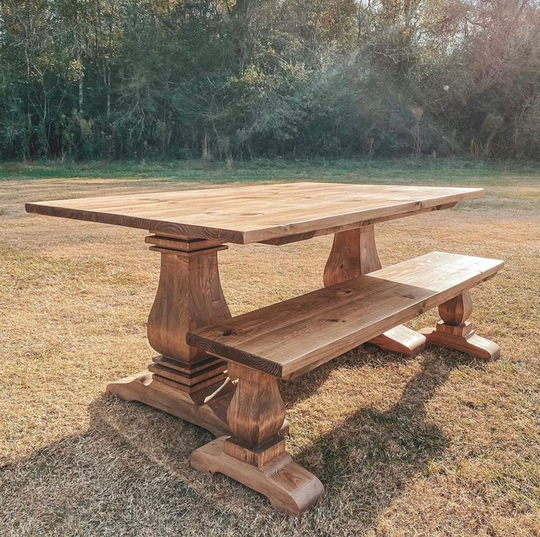 Farmhouse Table, Live Edge Dining Table, Kitchen Walnut Slab