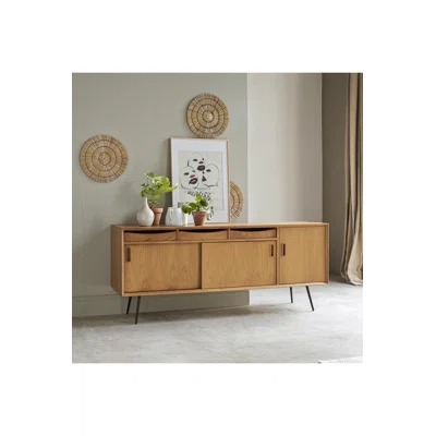 Simen 70'' Wide 3 Drawer Teak Solid Wood Sideboard