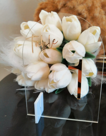 Clear Acrylic Numbers, Wedding Table Decor, Gold Laser Cut Engraved Number, Centerpieces Luxury Decoration, Weddings