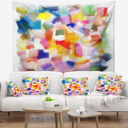 Designart 'Colorful Stain Design without Grid' Abstract Wall Tapestry