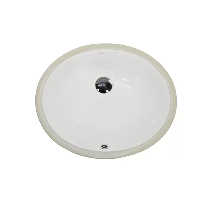 Ceramic Oval Undermount Bathroom Sink with Overflow