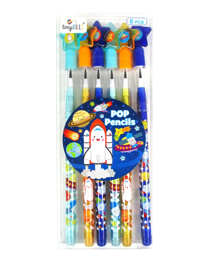 6 Pcs Outer Space Multi Point Pencils