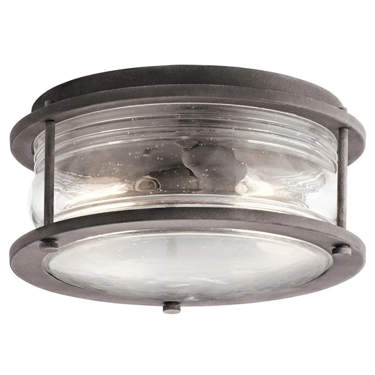 Kichler Lighting Ashland Bay Collection 2-light Weathered Zinc Outdoor Flush Mount