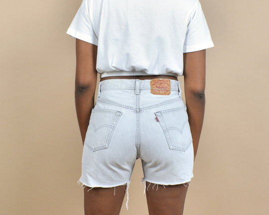 Levi's 501 Size 31 Grey High Rise Button Fly Vintage Denim Cutoff Shorts