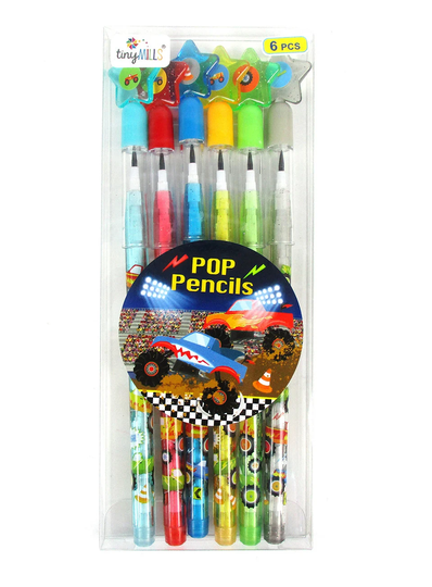 6 Pcs Monster Truck Multi Point Pencils