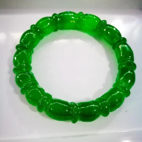 100% Real Natural Jade Emerald Bracelet, Green Jade Bangles, Manual Carved Round Bangle, High Ice Jewelry