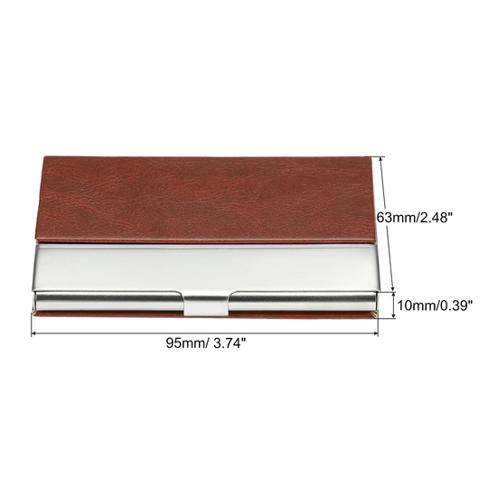 3.7x2.4x0.3 Inch Business Card Holder PU Leather Cover Name Cards Case