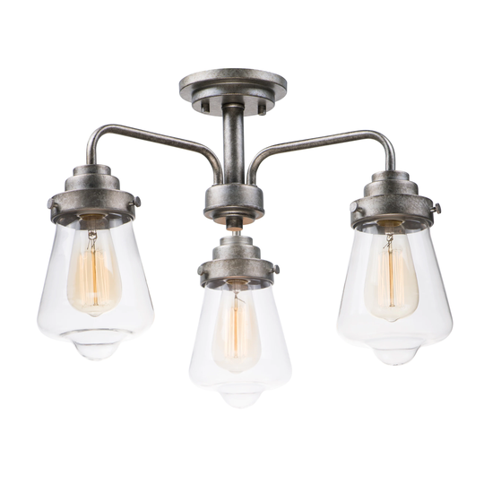 Cape Cod 3-Light Flush Mount - Weathered Zinc