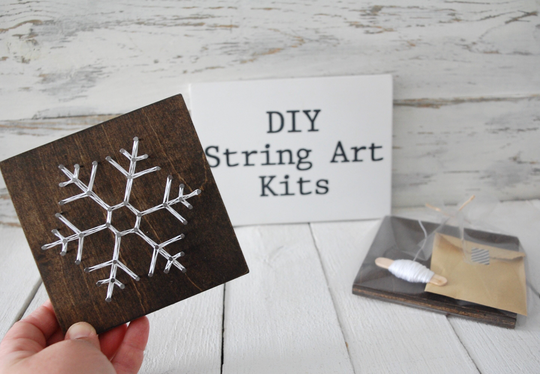 Diy Snowflake String Art Kit, Do It Yourself, Winter Sign, Christmas Decor, Diy Craft Kit, Snowflake Stocking Stuffer, Gift