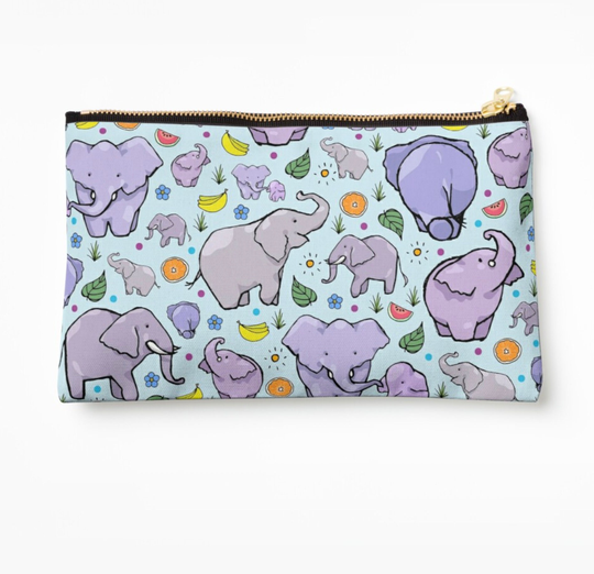 Elephant Zipped Pouch, Pencil Case