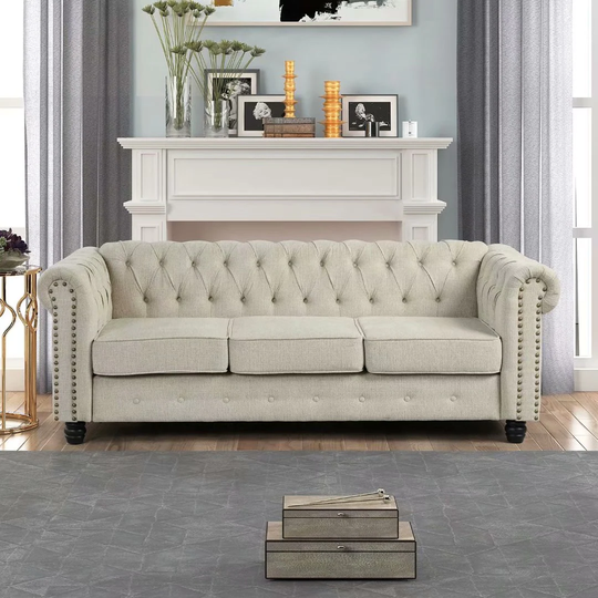Morden Fort Tufted Upholstered Chesterfield Sofa