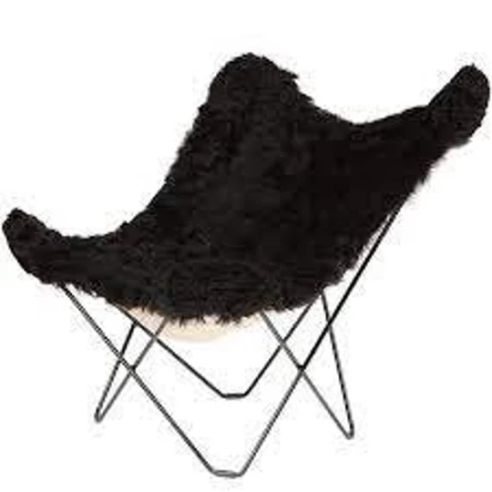 Patagonia Natural Sheepskin Butterfly Chair. Black Frame. Original Bkf 100% Handcrafted
