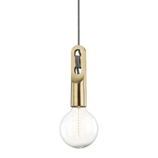 Mitzi by Hudson Valley Angela 1-light Aged Brass Pendant