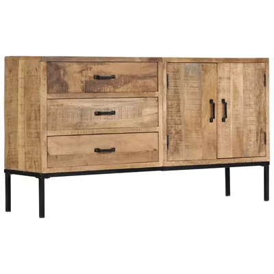 Donny 55.12" Wide 3 Drawer Mango Wood Sideboard