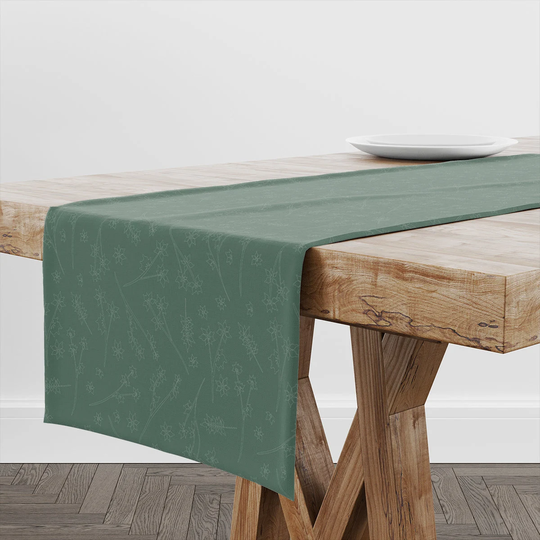 Table Runner Minimalistic Flowers | Unique Design Decor High Quality Textile & Print Made in Eu