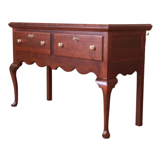 Henkel Harris Queen Anne Cherry Wood Sideboard Credenza, Newly Refinished