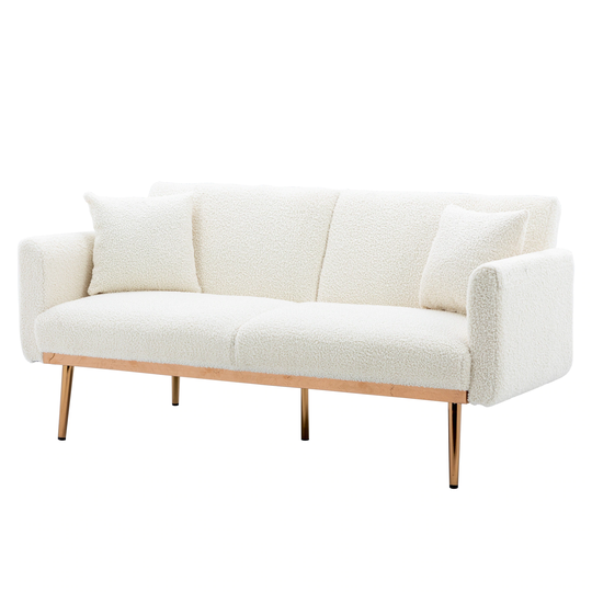 Modern Upholstered Convertible Folding Futon Sofa Bed, Sleeper Sofa Manual Recline Loveseat Lounge Couch for Living Room