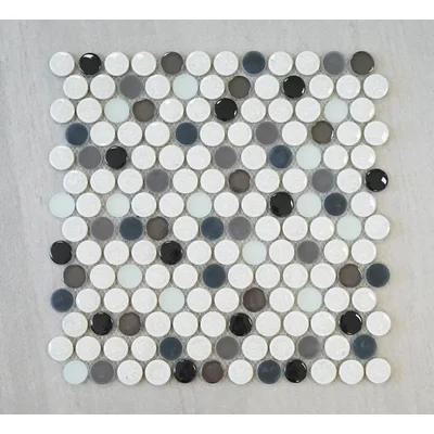 0.75" x 0.75" Glass Penny Round Mosaic Wall Tile