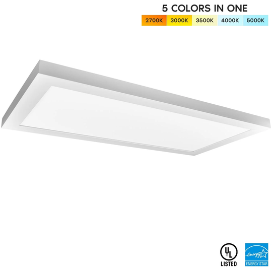 Luxrite 1x2 FT LED Panel Lights 22W Light Fixture 5 Color Selectable 2700K | 3000K | 3500K | 4000K | 5000K 2100lm