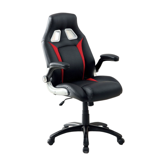 Leatherette Height Adjustable Office Chair in Black