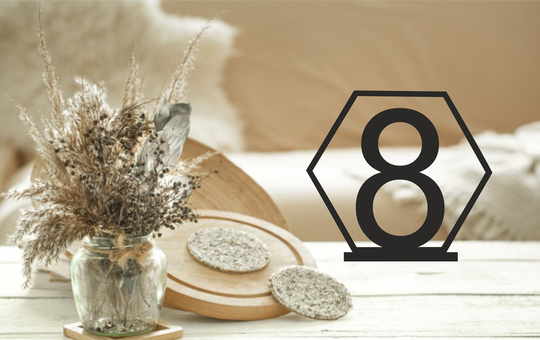 Table Numbers Hexagon Table Numbers Wedding Gold Decoration With Base Wood
