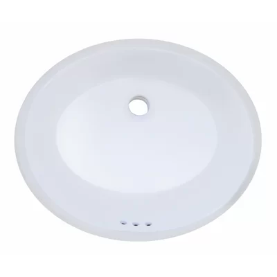 Landon Ceramic Oval Undermount Bathroom Sink with Overflow