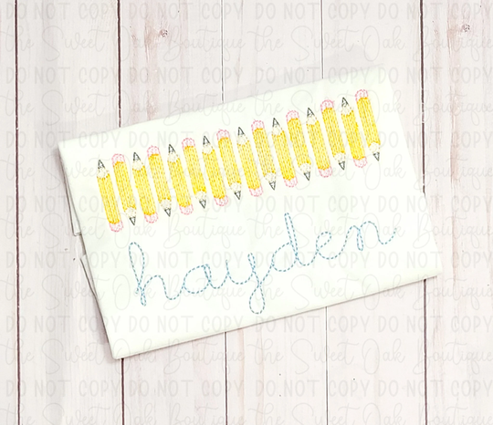 Embroidered Pencils Shirt School Back To Custom Kids Personalized