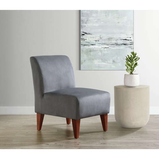 Picket House Furnishings Elizabeth Slipper Chair in Gun Metal