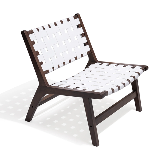 Faux Leather Weave Squared Accent Chair by Crestlive Products