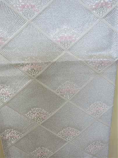Obi Belt Or Silk Table Runner/Vintage Japanese Silk Obi Pink Flowers in Silver Unused Home Decor Kimono Gift For Her