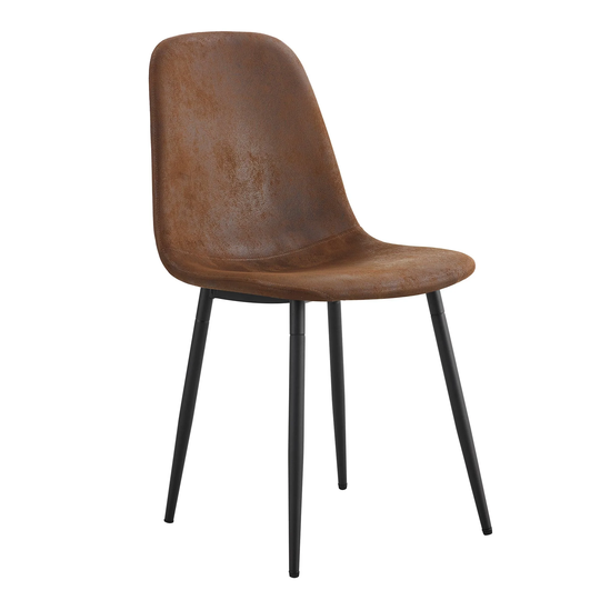 Set of 4 Accent Chairs with Soft Suede Fabric Cover Cushion Seat
