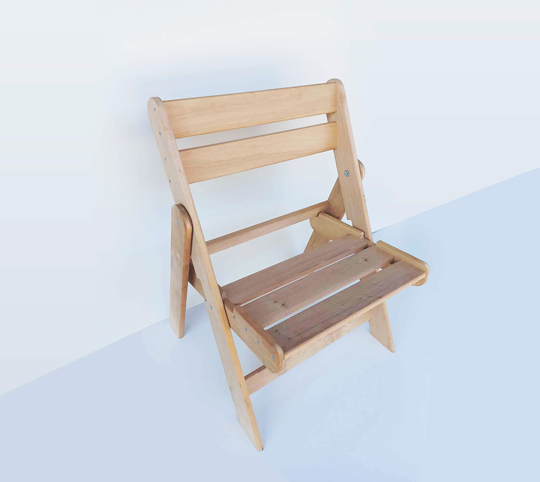 Folding Wooden Chair Garden Furniture, Porch Light Brown Picnic Furniture. Folding Stool, Vintage Style Seat