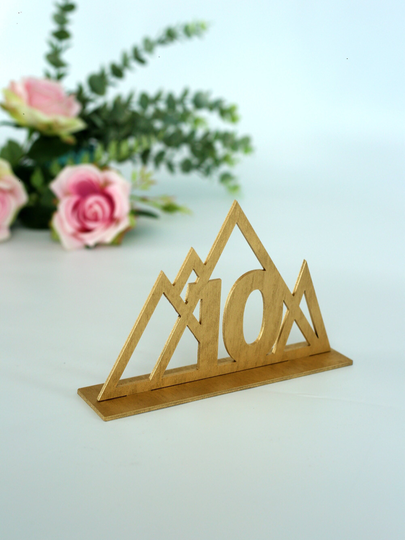 Gold Table Numbers For Weddings, Mountain Wedding Decor, Elegant Wood Freestanding