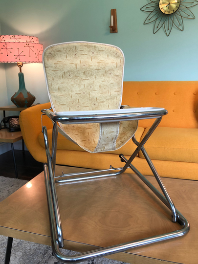 Vintage 1960's Atomic Retro Baby Seat Booster Chair Old Mid Century Modern Childrens Kids