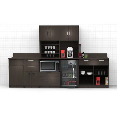 Buffet Sideboard Kitchen Break Room Lunch Coffee Kitchenette Cabinets 5 Pc Espresso - Factory Assembled (Furniture Items Purchase Only)